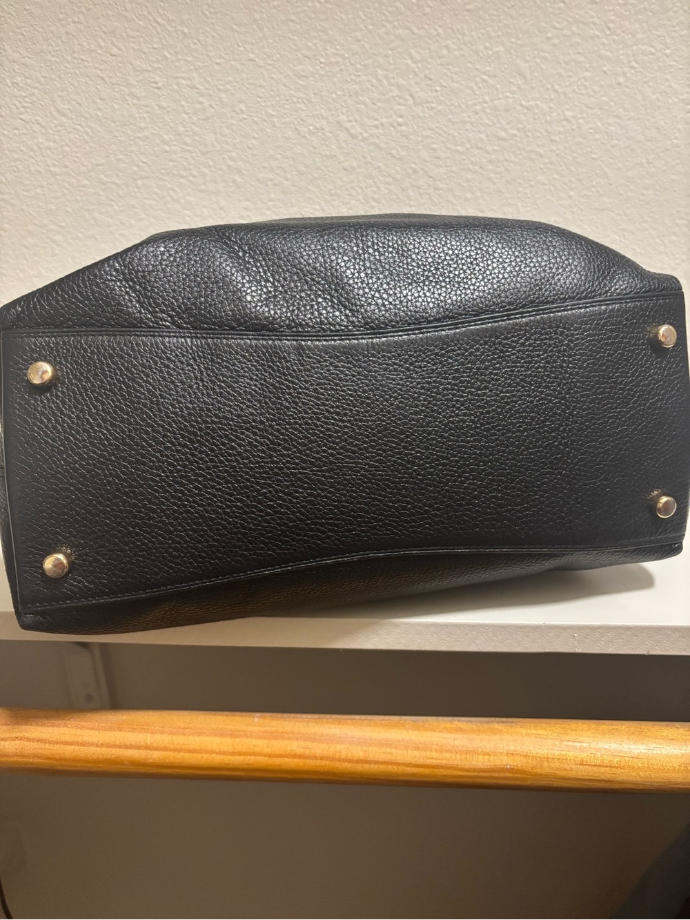 Coach Black Pebbled Leather Satchel with Gold Hardware - Picture 8 of 9